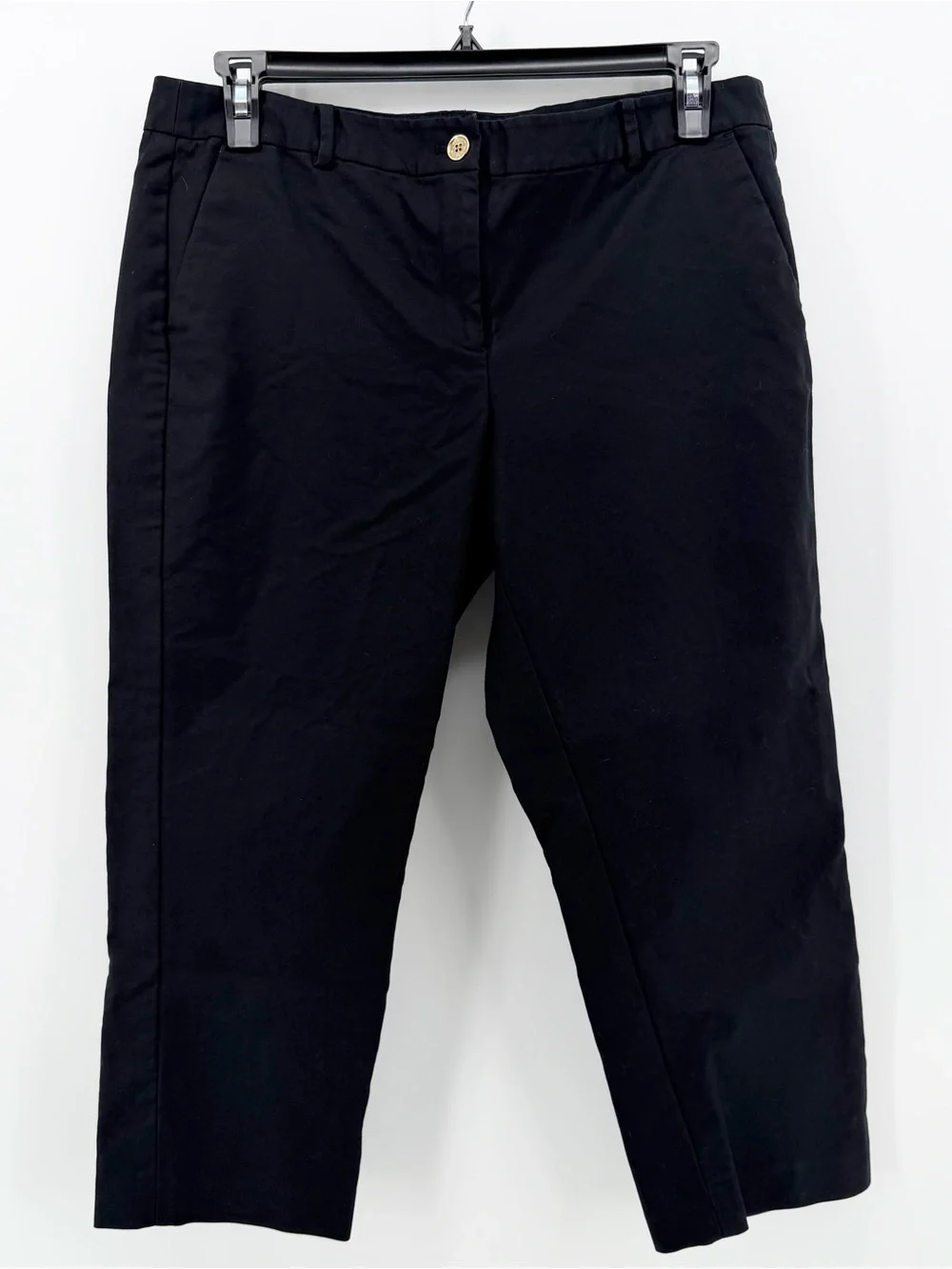 Classic Michael Kors Black Cotton Capri Pants, Size 14, Straight Leg Style!